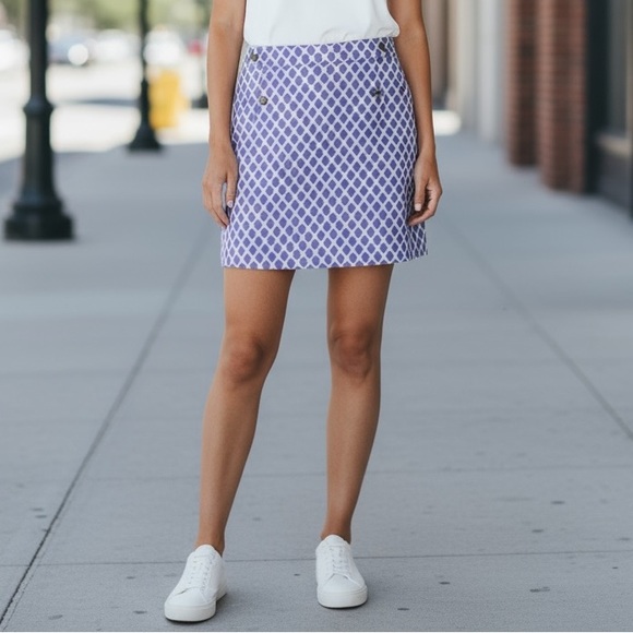 LOFT Dresses & Skirts - Ann Taylor LOFT 4P Lavender/White Skirt/side pockets~zip closure~fully lined